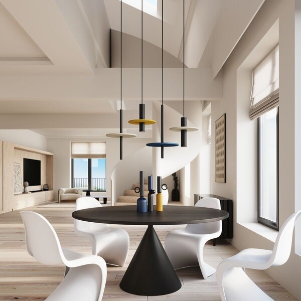 Sollux Lighting Feltro lampă suspendată 1x8 W negru-albastru SL.1881