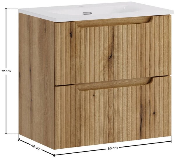 Set dulap Comad Nova Coast Evoke NOVA COAST EVOKE 82-60-40-2S, lavoar Comad Sky 3 SKY 3 60CM DP (E-8099-3-60)