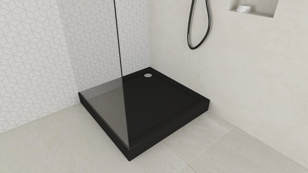 Schedline Favory Plus Black Mat cădiță de duș pătrată cu sifon 90x90 cm negru 3ST.F1K-9090/C/MG