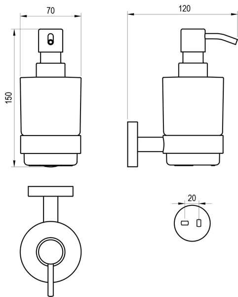 Ravak Kona dozator săpun 250 ml alb X07P1323