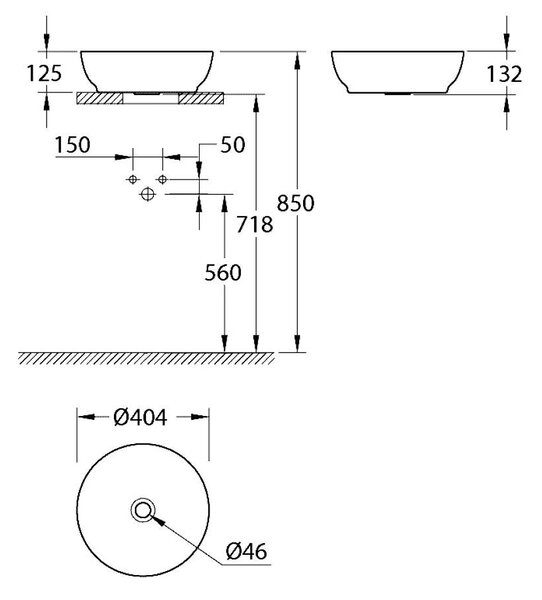 Grohe Essence lavoar 40x40 cm rotund de blat alb luciu 103538SH00