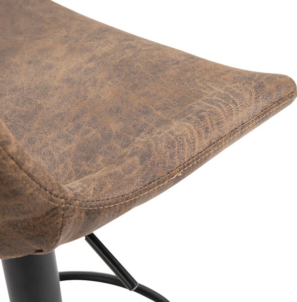 HOMCOM Set de 2 Scaune de Bar Căptușite, Rotative cu Suport pentru Picioare, 43x46,5x91-103 cm, Maro | Aosom Romania