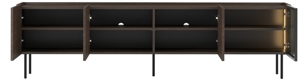 Comodă TV Dunari 220 cm cu picioare metalice - stejar dunin