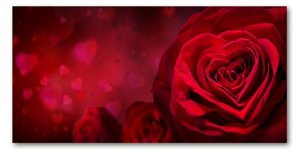 Imagine de sticlă inima trandafir rosu