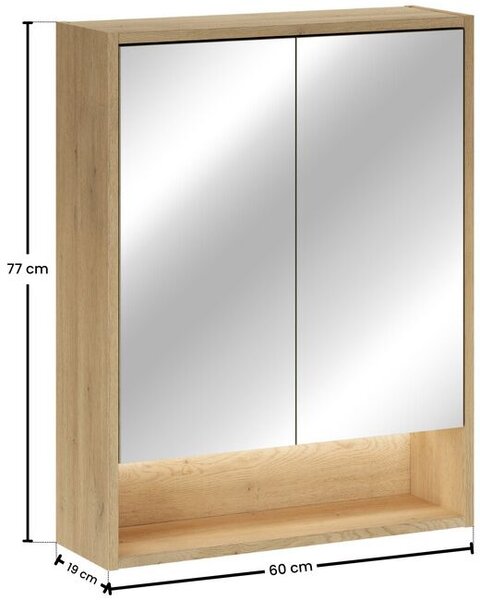 Comad Viola dulap 60x19x77 cm cu oglinda stejar CREMONA UN 84-60-2D