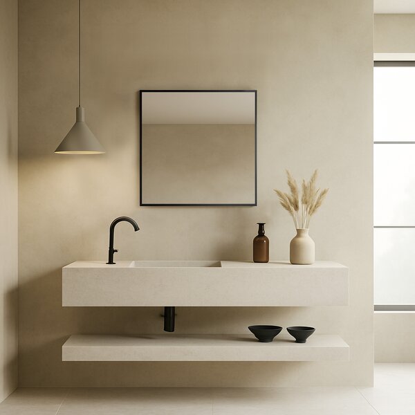 Ars Longa Linea oglindă 73x73 cm pătrat negru LINEA7070-CS