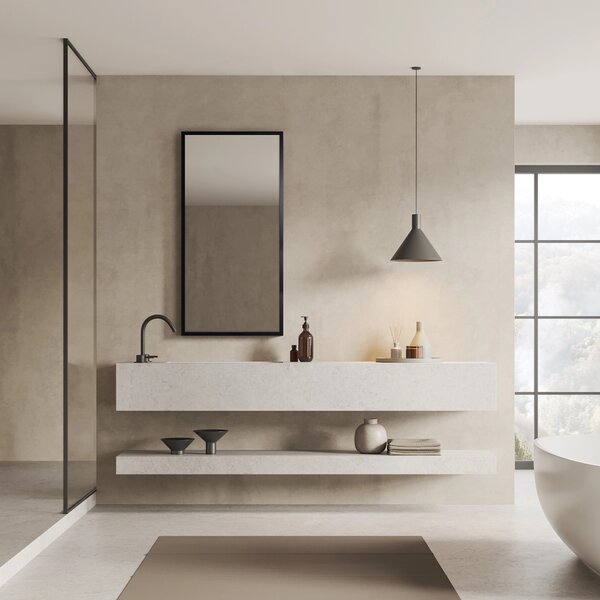 Ars Longa Linea oglindă 103x53 cm dreptunghiular negru LINEA50100-C