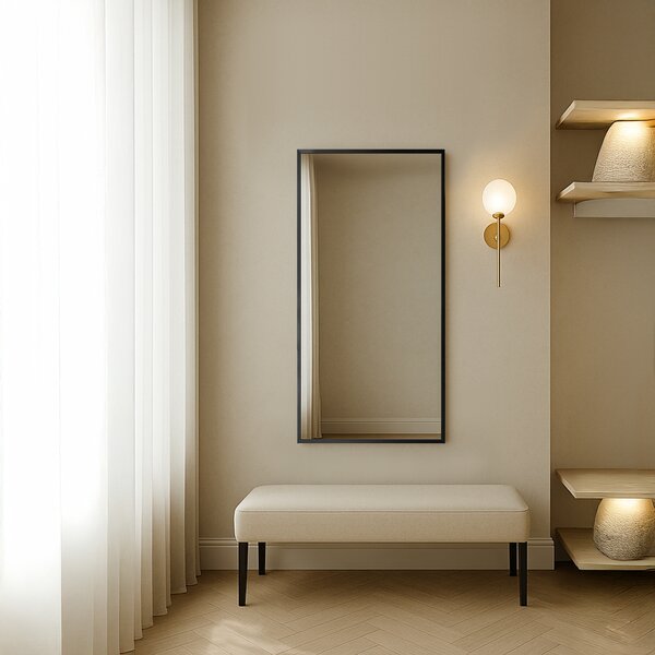 Ars Longa Linea oglindă 73x73 cm pătrat negru LINEA7070-CS