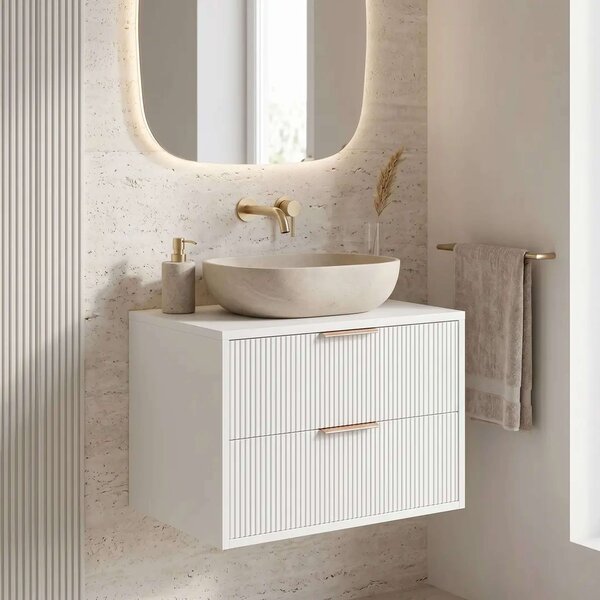 Rea Mono dulap 80x47x48 cm sub chiuveta pe perete alb REA-M0403