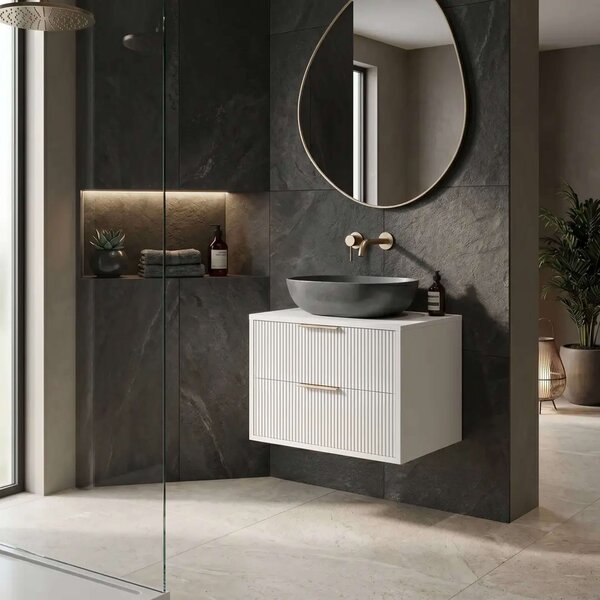 Rea Mono dulap 80x47x48 cm sub chiuveta pe perete alb REA-M0403