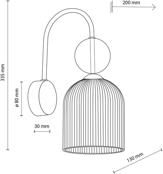 TK Lighting Sophia Green Cognac lampă de perete 1x10 W verde-maro 11143
