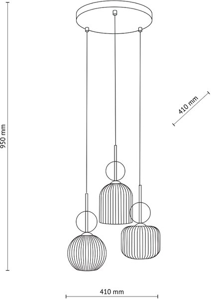 TK Lighting Sophia Cognac lampă suspendată 3x10 W maro-chihlimbar 11041