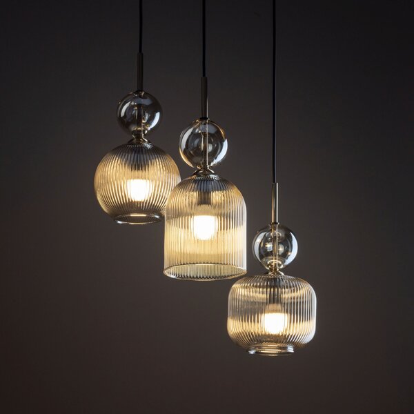 TK Lighting Sophia Cognac lampă suspendată 3x10 W maro-chihlimbar 11041