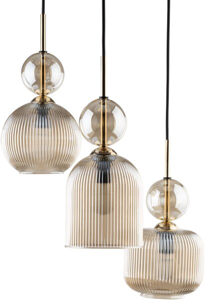 TK Lighting Sophia Cognac lampă suspendată 3x10 W maro-chihlimbar 11041