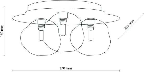 TK Lighting Lava New lampă de tavan 3x8 W nisip 11454