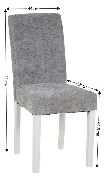 Scaun Living KJC5698 Gri cu Picioare Albe