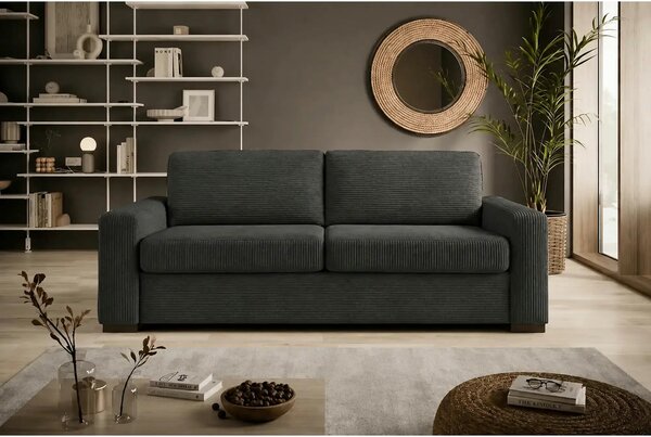 Canapea extensibila VANILLA 160, stofa catifelata gri grafit - Riviera