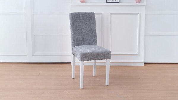Scaun Living KJC5698 Gri cu Picioare Albe