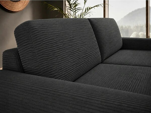 Canapea extensibila VANILLA 160, stofa catifelata gri grafit - Riviera
