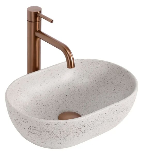 Rea Mira lavoar 37.5x25.5 cm ovale de blat gri/piatră-maro/bej mat REA-U3224