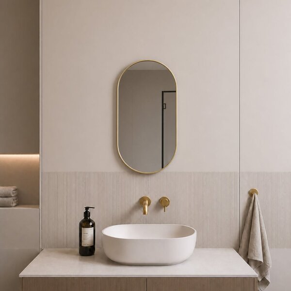 Baltica Design Aluma oglindă 50x70 cm oval auriu 5904107933580