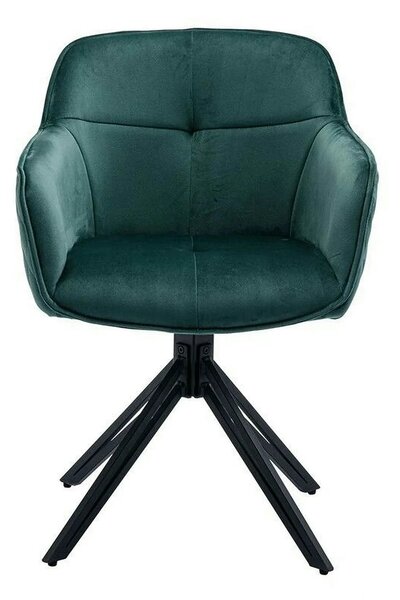Scaun EMMA, stofa catifelata verde inchis - Bluvel 78, 59x62x82 cm