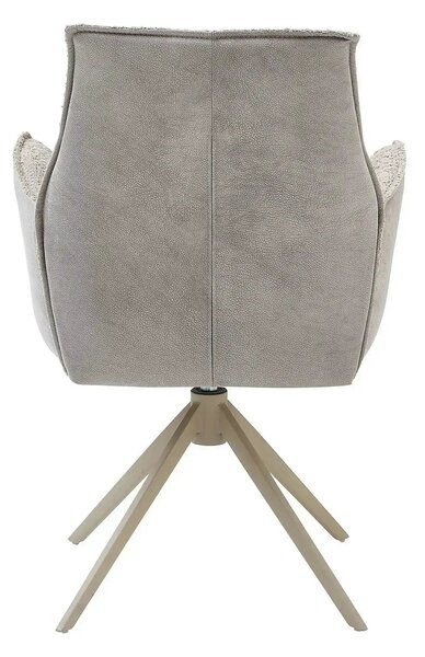 Scaun KAYLA, grej/bej, stofa buclata/stofa clasica/metal, 58x63x88 cm