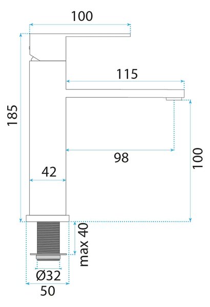 Rea Arcos baterie lavoar stativ auriu REA-B6965