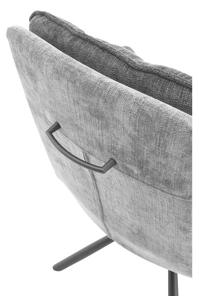 Scaun LIVIA, gri inchis/negru, stofa clasica/metal, 60x67x90 cm