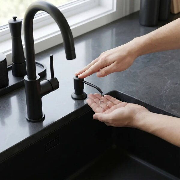 Rea Lon dozator de lichid 300 ml negru REA-08006
