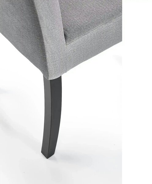 Scaun CLARION 2, gri/negru, stofa catifelata/lemn, 42x58x97 cm