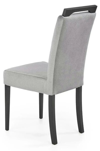 Scaun CLARION 2, gri/negru, stofa catifelata/lemn, 42x58x97 cm