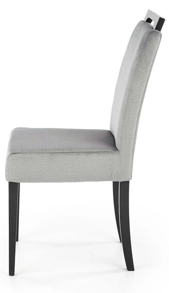 Scaun CLARION 2, gri/negru, stofa catifelata/lemn, 42x58x97 cm