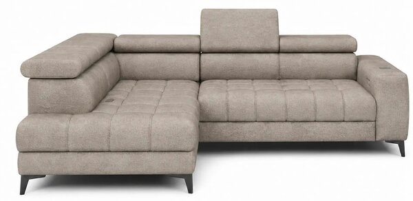 Coltar BAGGIO, sezlong stanga, stofa buclata grej - Aphrodite 04, cu r