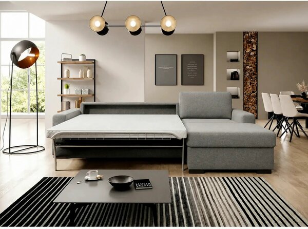 Coltar extensibil 160x200 VANILLA CORNER, sezlong dreapta, stofa catif