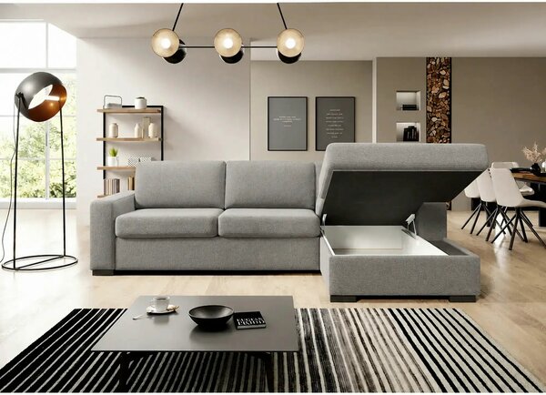 Coltar extensibil 160x200 VANILLA CORNER, sezlong dreapta, stofa catif