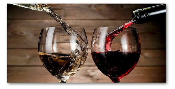 Tablou sticlă Două pahare de vin