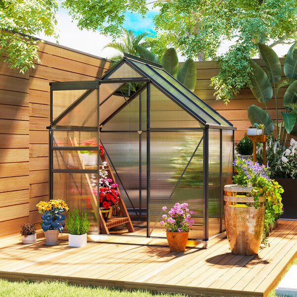 Outsunny Seră Walk-In din Policarbonat 192.5 x 131 cm | Aosom Romania