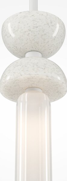 Maytoni lampă suspendată Kyoto, alb, Ø 10 cm, marmură, sticlă, reglabil, Alb, Camera de zi / sufragerie, Marmură