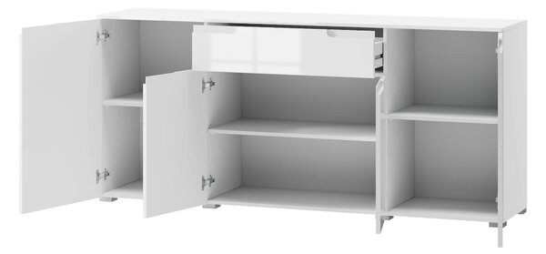 Comodă Sallosa 36 (alb + alb lucios). Promo -15%. 1068237