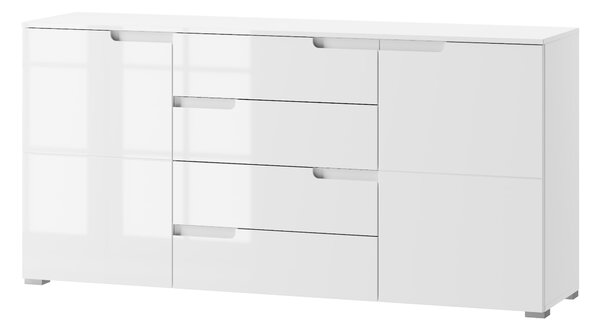 Comodă Sallosa 8 (alb + alb lucios). Promo -14%. 1068213