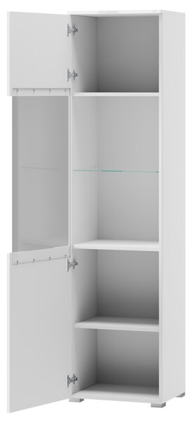 Vitrină Sallosa 25 (alb + alb lucios). Promo -14%. 1068228