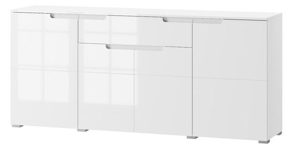 Comodă Sallosa 36 (alb + alb lucios). Promo -15%. 1068237