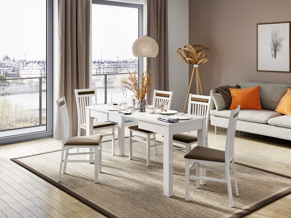 Masă sufragerie Oltun 2 (alb) (pentru 4 până la 6 persoane). Promo -15%. 1068262