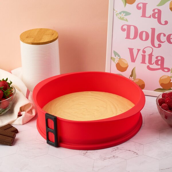 Forma silicon cu fund din sticla temperata pentru prajituri, blat, chec, cozonac, onuvio® - rotunda