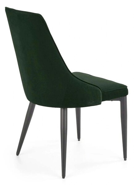 Scaun K365, verde inchis/negru, stofa catifelata/metal, 52x57x90 cm