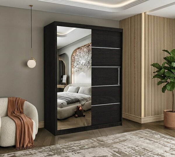 Set dormitor Malibu Bej cu dulap Atlantic 150 cm Wenge