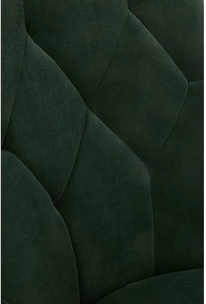 Scaun K365, verde inchis/negru, stofa catifelata/metal, 52x57x90 cm