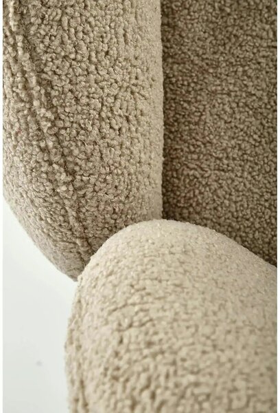Scaun rotativ K498, cappuccino/negru, stofa buclata/metal, 64x63x90 cm