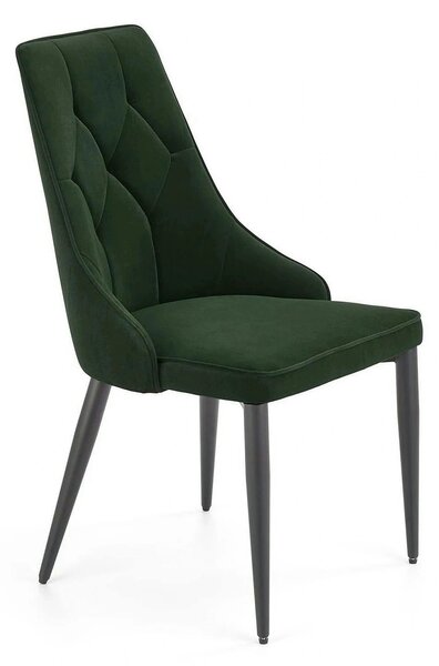 Scaun K365, verde inchis/negru, stofa catifelata/metal, 52x57x90 cm